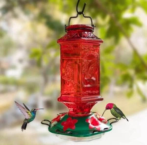 Kolibri Futterhaus für draußen, Flasche in Laternenform, 6 Simulationsblumen... - Bild 1 von 6