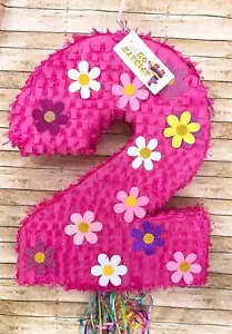 Large Number Two Pinata Flowers Theme - Picture 1 of 1
