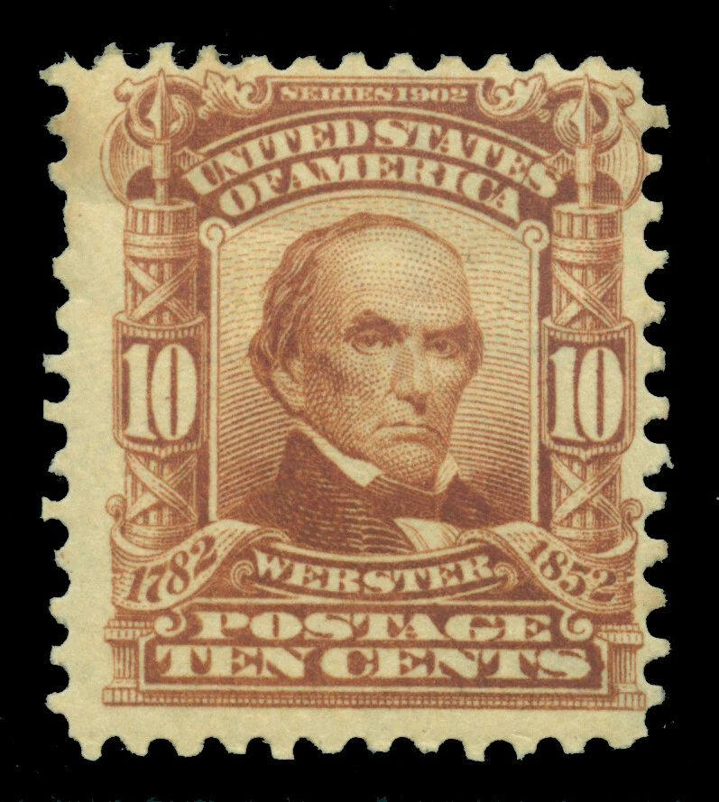 US  1903  Webster  10c pale brown  Scott 307  mint MH - Image 1 of 2