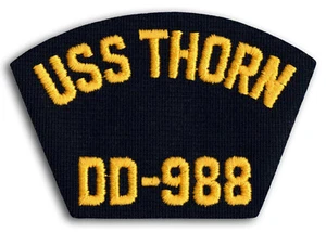 US Navy DD-988 USS Thorn Spruance-class Destroyer Cap Patch Iron-On - Picture 1 of 1