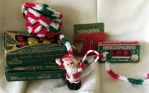 Vintage Christmas Santa Figure, Shiny Brite, Garlands, Xmas Boxes Lamps Hangers - Picture 1 of 19