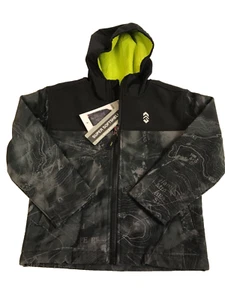 Free Country Boys Softshell Jacket Size 4 Map Print/Black - Picture 1 of 9