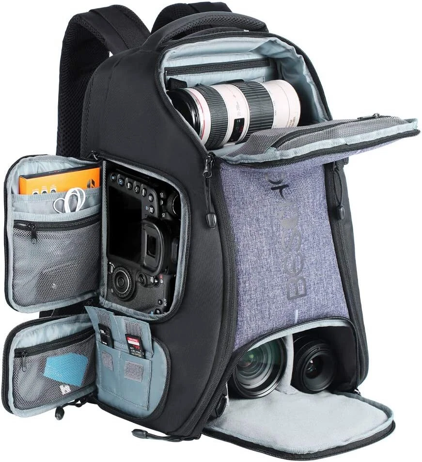 Camera Backpack Waterproof Bag 26L for 15" Laptop with Tripod Strap & Rain Cover - Image 1 of 4