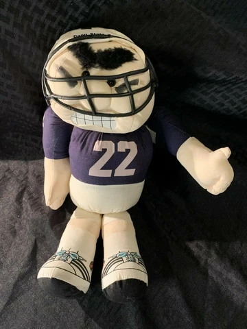 Vintage Penn State Football Player Plush Doll Hook & Loop Stick Together Cover