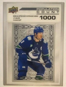 2023-24 Upper Deck Extended Series JT Miller Population Count 1000 Acetate Card - Bild 1 von 2