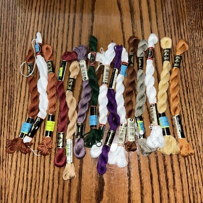 DMC Floss Lot Of 15 Larger Skeins 27.3y Embroidery Thread Varied Colors - Image 1 of 3