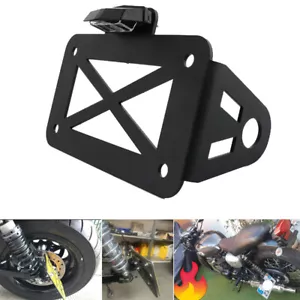 Left Side Mount Number License Plate Holder Bracket W/ Tail Light LED for Harley - Picture 1 of 12