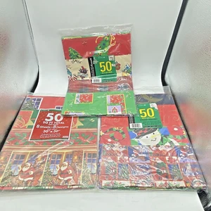 Vtg Sealed 150 sq ft CLEO Christmas Sheet Wrapping Paper 24 Sheets 8 Designs - Picture 1 of 8