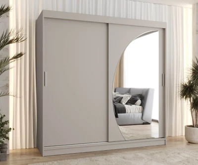 Kleiderschrank Tureni 200 mit Spiegel Garderobenschrank mit Schiebetüren - Bild 1 von 4