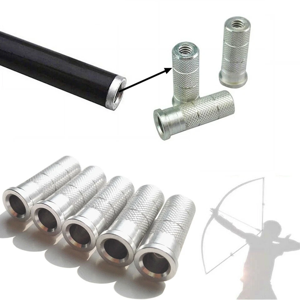 50 piezas de insertos de flecha de aluminio para ID.244/6,2 mm hágalo usted mismo eje de flecha tiro con arco tiro con arco tiro Foto 1 de 4