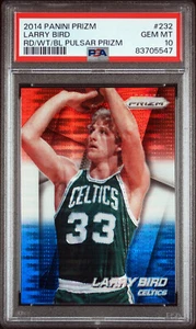 Larry Bird 2014 Panini Prizm #232 rojo blanco azul Pulsar Prizm PSA 10 GEMA COMO NUEVO - Imagen 1 de 2