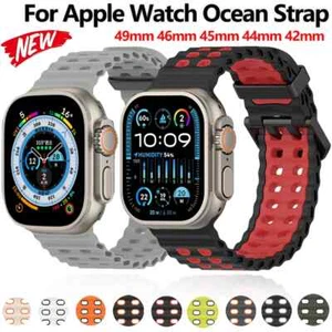 Breathable Silicone Strap for Apple Watch Ultra 2 38-49mm Band iWatch 10 9 8 7 6 - Picture 1 of 49