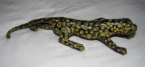 Brass Hunting Tiger Statue Jaguar Shape Handmade Wild Big Sculpture Cat WG39 - Picture 1 of 6