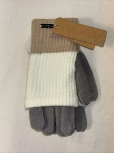 Steve Madden Colorblock Knit E-Z Tap Touchscreen Guanti Donna O/S NUOVI - Foto 1 di 4