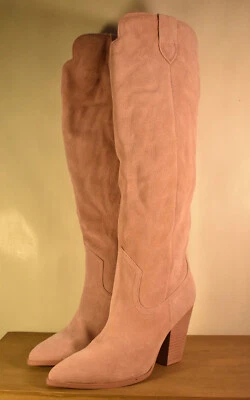 Steve Madden Womens Womens Tessy Tall Western Boots, Pink Suede Size 6.5 - Image 1 of 4