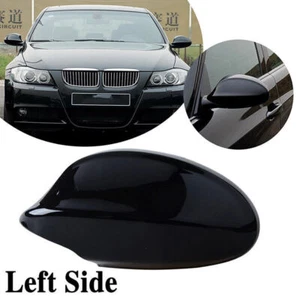 Gloss Black left Side Mirror Cover Cap Fits 2005-2008 BMW E90 E91 325i 328i 335i - Picture 1 of 7