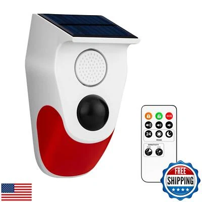 Motion Detector Alarm, Solar Strobe Alarm Light with Motion Sensor Siren Outd - Image 1 of 4