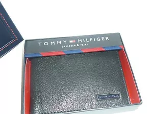 Tommy Hilfiger Passcase & Valet Bifold Wallet Black Leather Textured 31HP22X012 - Bild 1 von 12