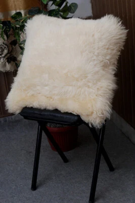 100% NEW GENUINE Natural Sheep Skin Fur (4 cover set)  45x45cm CUSHION Cover A-1 - Image 1 of 4