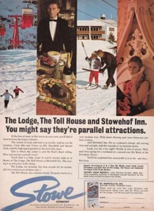 Anuncio de estación de esquí de Stowe 1971/The Towehof Inn/The Lodge - Imagen 1 de 1