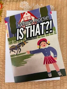 Who's Horse Is That?! - Blank Greeting Card - Funny - Picture 1 of 3