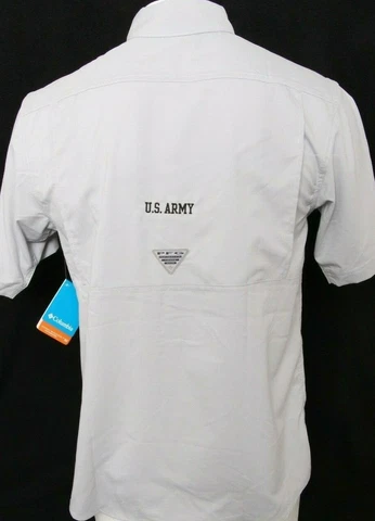 NEW United States U.S. Army Gray Columbia Low Drag Off Shore SS Shirt Men's L Cover