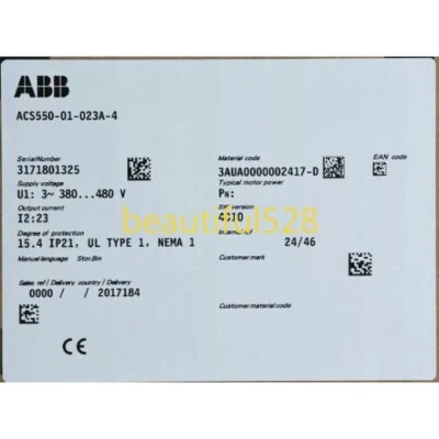 1PC New ABB ACS550-01-023A-4 Inverter ACS55001023A4 Expedited Shipping - Image 1 of 2