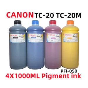 Recharges d'encre pigmentaire 4 x 1000 ml image CANON PROGRAF TC-20 TC-20M PFI-050 - Photo 1/1