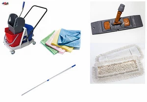 Reinigungswagen Wischset 50cm Bodenwischer Wischer Wischmopp Bodenwischset Micro - Picture 1 of 5