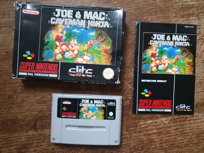 SNES SUPER NINTENDO - JOE & MAC - CAVEMAN NINJA #PLT UKV PAL CIB - Image 1 of 4