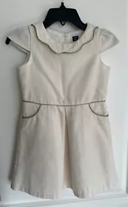 Janie and Jack Girls Dress Cream Gold Cap Sleeve Sparkle Size 6 - Picture 1 of 7