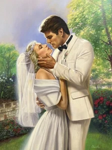 George A. Bush Original Oil Painting Art , Love Swept "ONLY YOU" Bantom 1992 - Picture 1 of 7