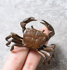 Tea Pet Chinese Old Pure Copper Handwork Antique Crab Little Ornament Statue 
