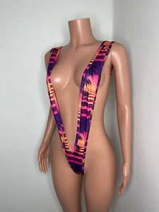 Exotic Dancewear Stripper Wear SwimWear Miami Slingshot One Piece - Picture 1 of 5