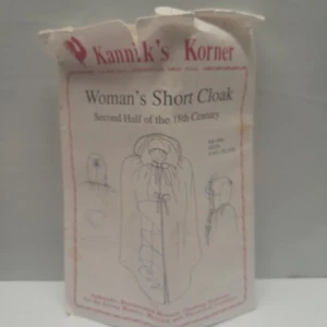 Vtg Womens Short Cloak Pattern Authentic 18th Century Costume Cosplay S-XXL - Picture 1 of 6