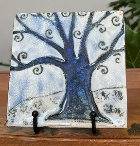 Azulejo de simetría funciona hecho a mano en Epping, azulejo de árbol de New Hampshire - Imagen 1 de 4