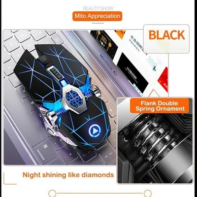 USB Rechargeable Ergonomic Wireless Gaming Mouse 7 Buttons For Computer Desktop - Image 1 of 4