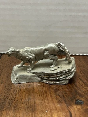 Figura PC Sedlow Mountain Lion Cat Vintage 1991 Masterworks Pewter Cougar 3" Foto 1 de 4