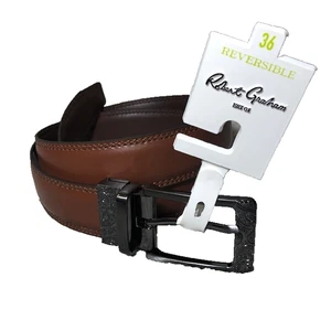 Cinturón de cuero reversible Robert Graham para hombre 36 cachemira hebilla marrón tostado - Imagen 1 de 11