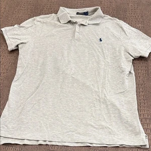 Polo Ralph Lauren Men’s Polo Shirt Gray Heather Pima Stretch Mesh Size L - Picture 1 of 7