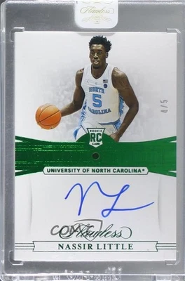 2019 Flawless Collegiate Rookie Gems Signatures Emerald /5 Nassir Little Auto RC - Image 1 of 2