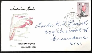 Australian Birds 1964 - First Day Cover - 1/6d Galah - Verko Print Envelope - Picture 1 of 2