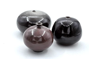 Trio de vase soliflore galet oignon en grés signé Jacky COVILLE Vallauris - Picture 1 of 19