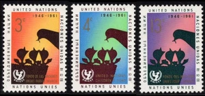 Stamps UN New York 1961 The 15th Ann. of UNICEF Sc#97_99 MNH - Picture 1 of 2