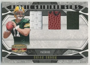 Brian Brohm 2008 Donruss Gridiron Gear RC Trios Materials /50 Rookie #202 Green - Picture 1 of 2