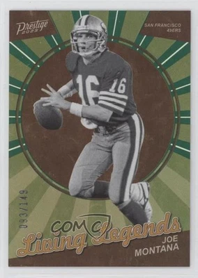 2023 Panini Prestige Living Legends Xtra Points Green /149 Joe Montana HOF - Image 1 of 2