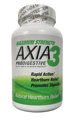 AXIA3 Maximum Strength Prodigestive Natural Heartburn Relief 90 Tablets 04/26 - Image 1 of 2