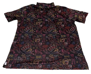 Camisa Polo GOLF GODS Para Hombres Talla XL X-grande Negra Vegas Nights Tarjetas Bar Rendimiento - Imagen 1 de 5