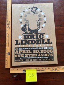 ERIC LINDELL & COMPANY ALLIGATOR RECORDS RELEASE 2006 ONE EYED JACKS POSTER - Picture 1 of 6