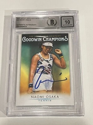 Naomi Osaka Signed UD Goodwin Champions Card IP Slabbed Beckett BAS COA a - Image 1 of 2
